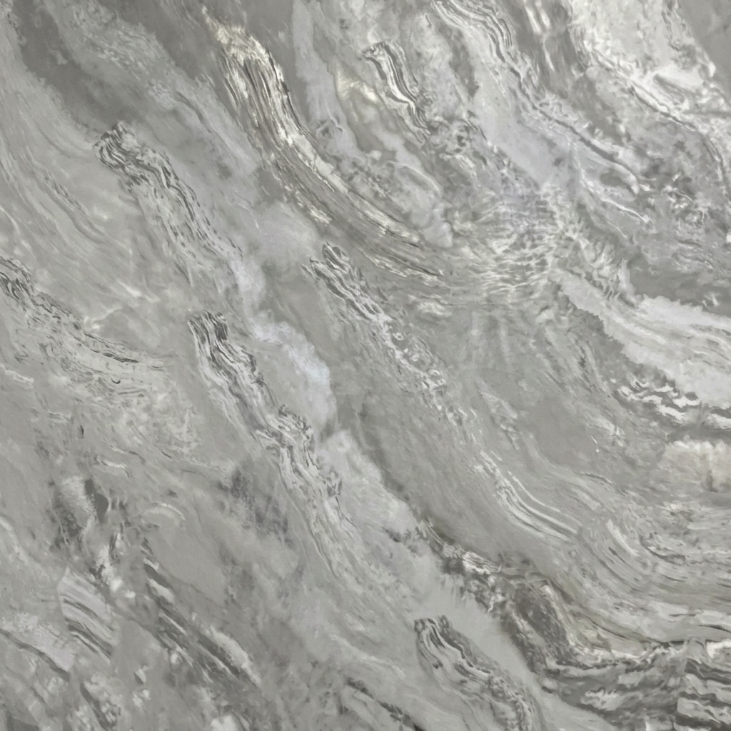 Silver Tide — Liquid Silver Marble · Studio Panel